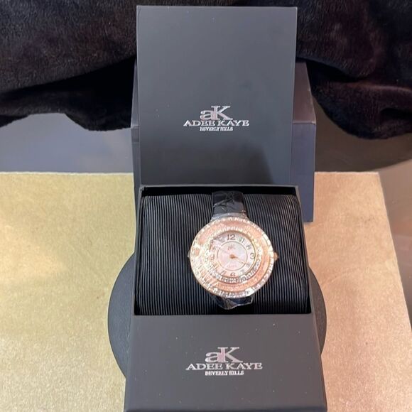 DESIGNER ADEE KAYE BEVERLY HILLS FACETTA AUSTRIAN CRYSTAL WATCH BRAND NEW - Picture 2 of 13